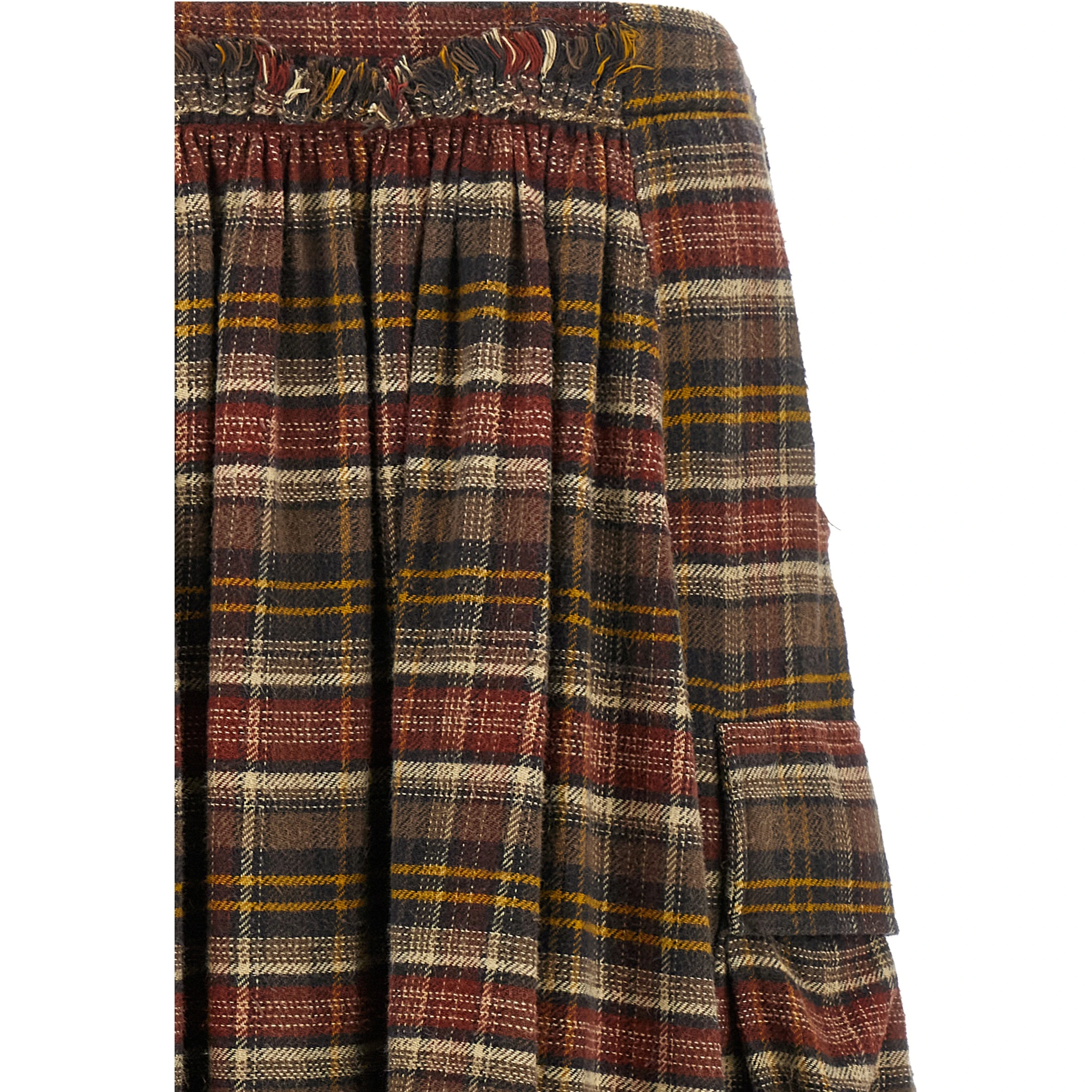 Brown Cotton Mini Skirt