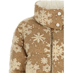 Beige Polyester Full-Length Jacket
