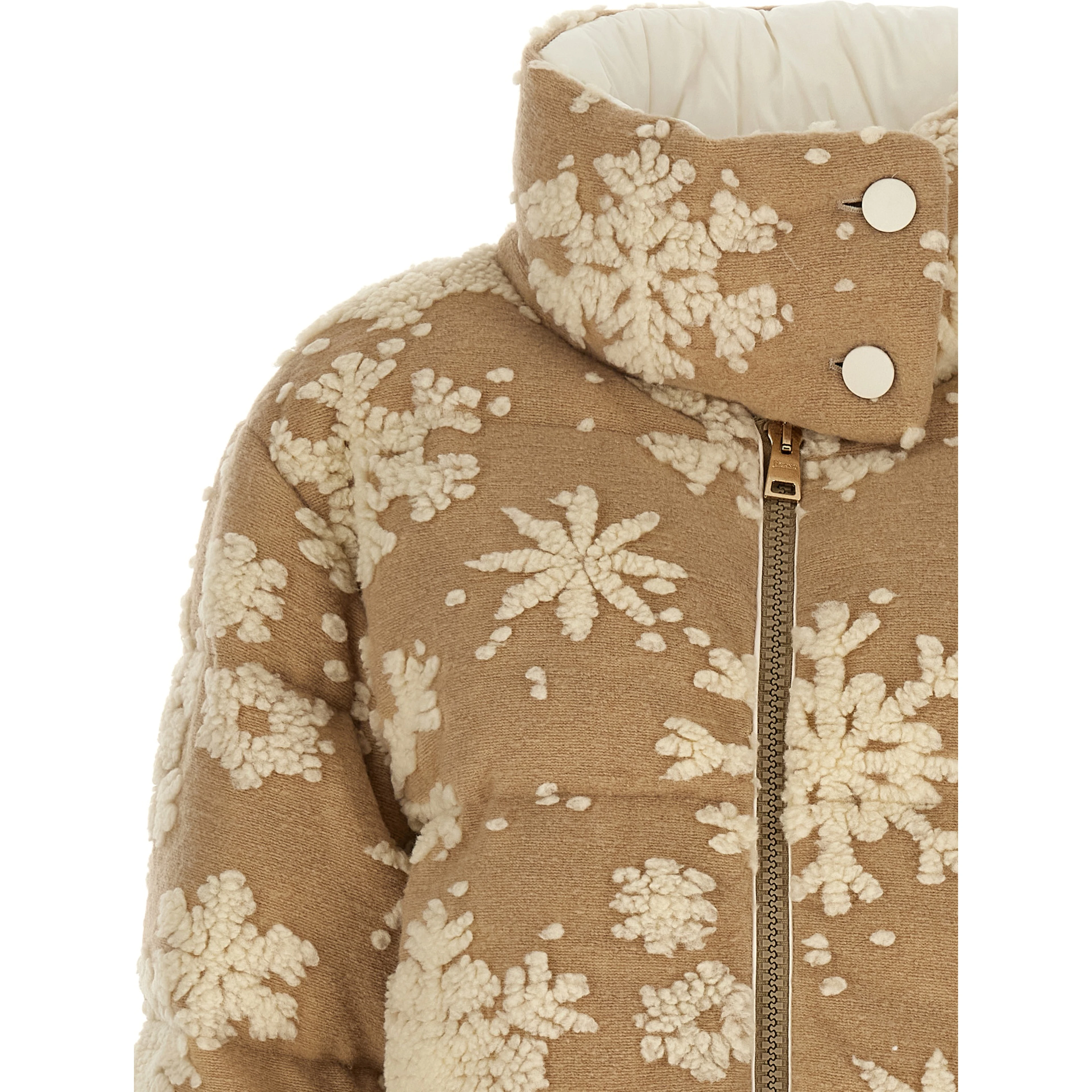 Beige Polyester Full-Length Jacket