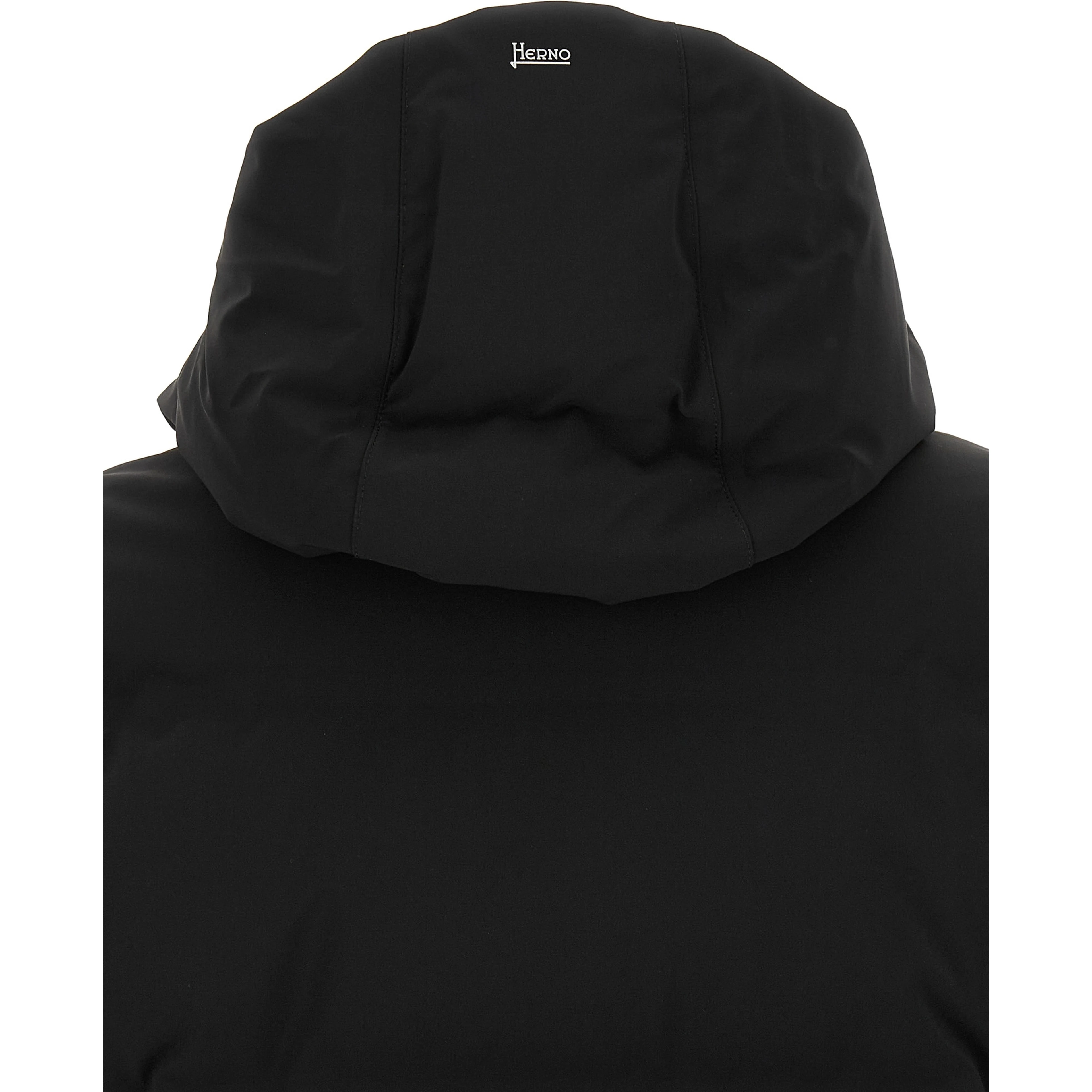 Black Polyamide Full-Length Jacket