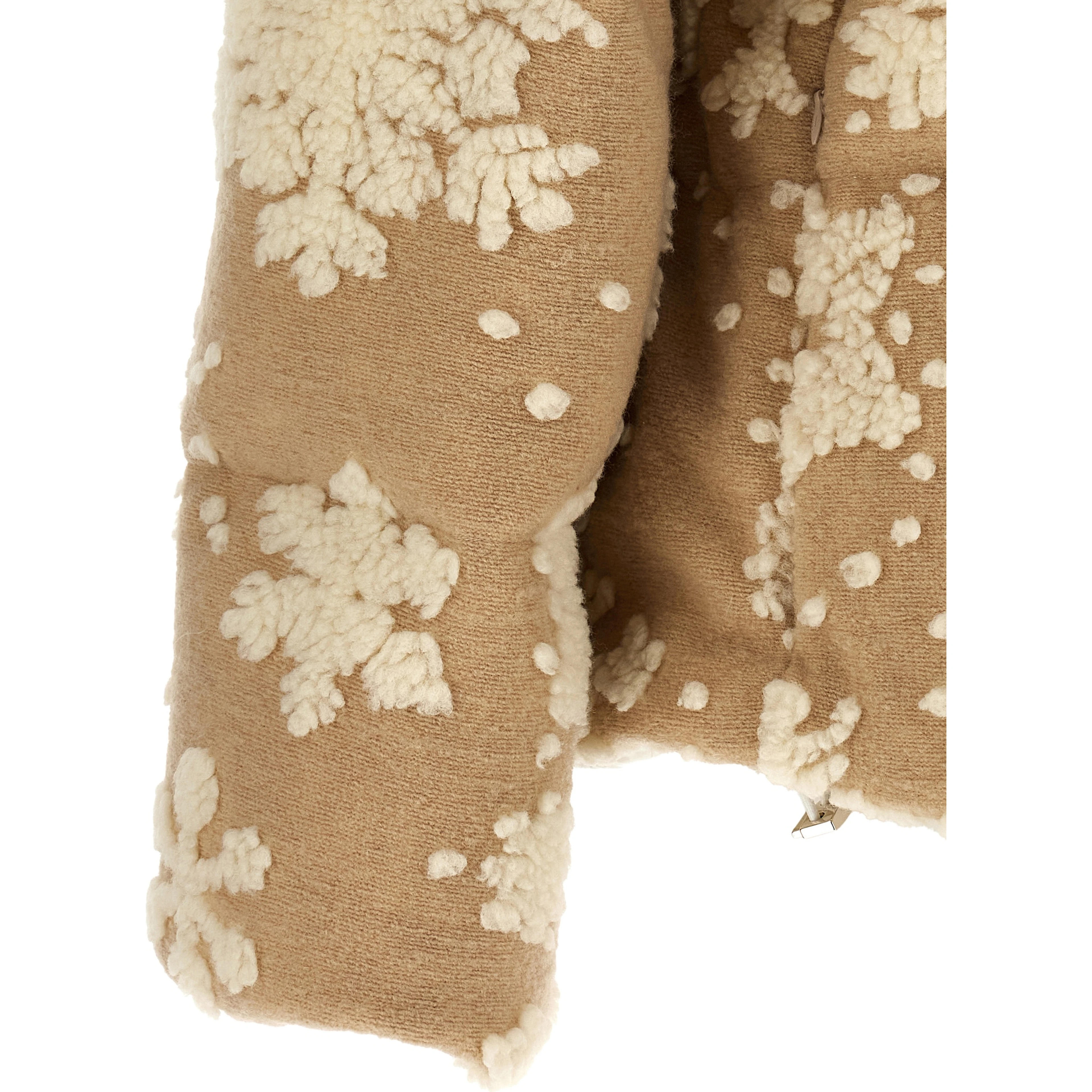 Beige Polyester Full-Length Jacket