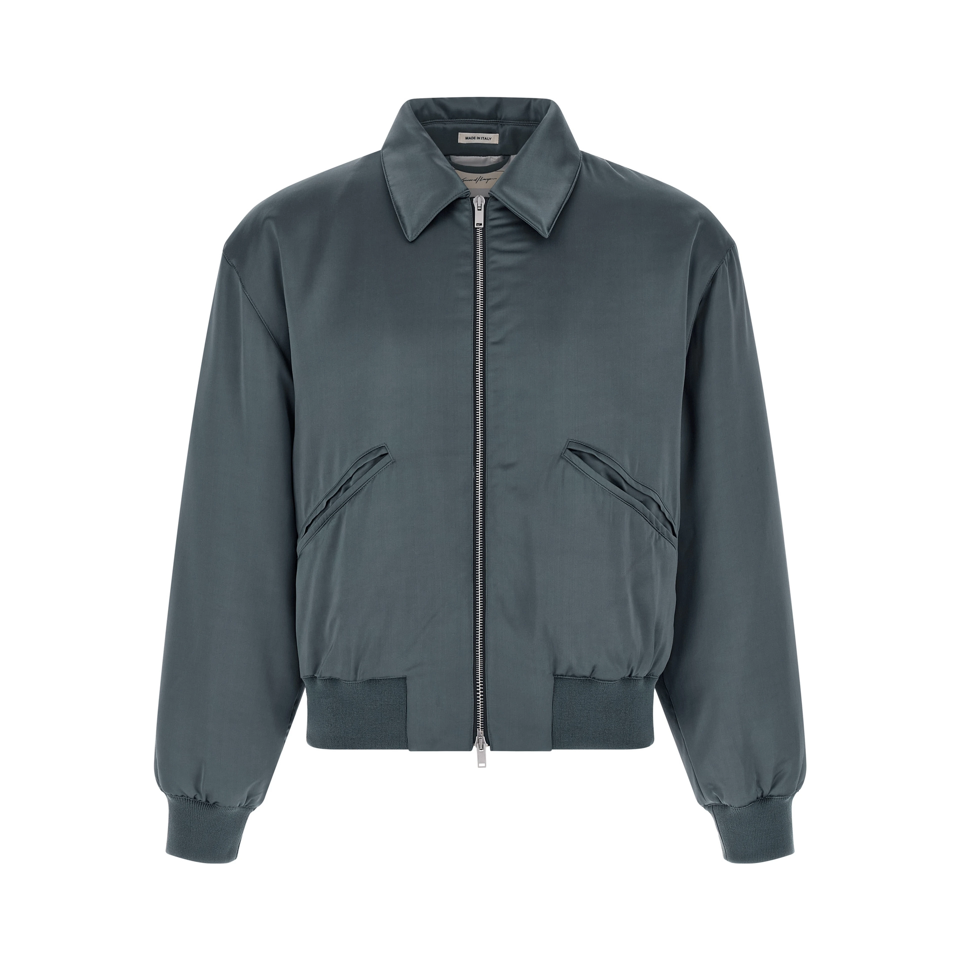 Gray Viscose Bomber