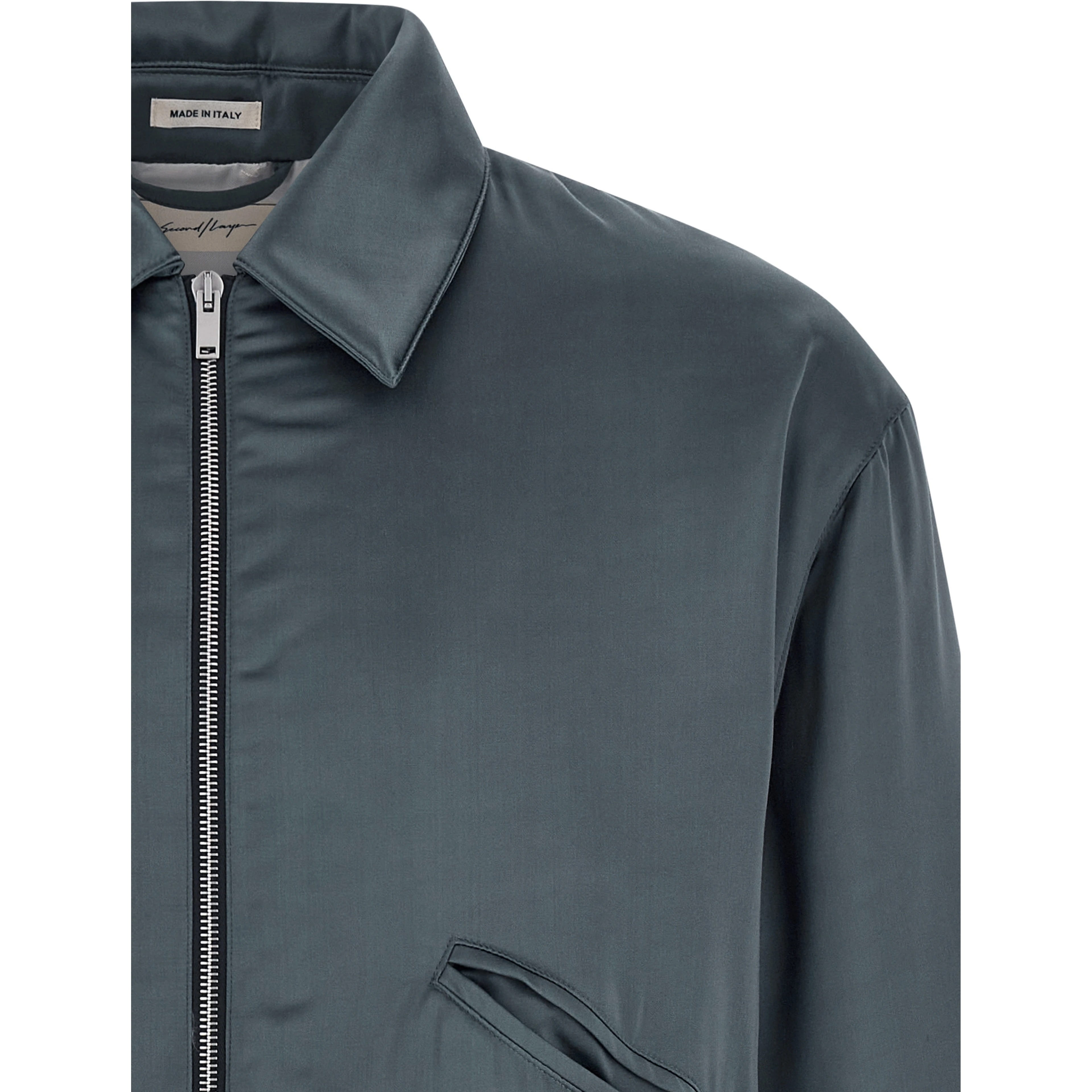 Gray Viscose Bomber
