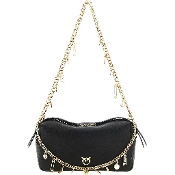 Black Lambskin Shoulder Bag