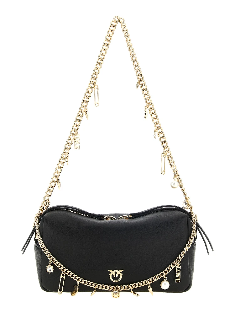 Black Lambskin Shoulder Bag