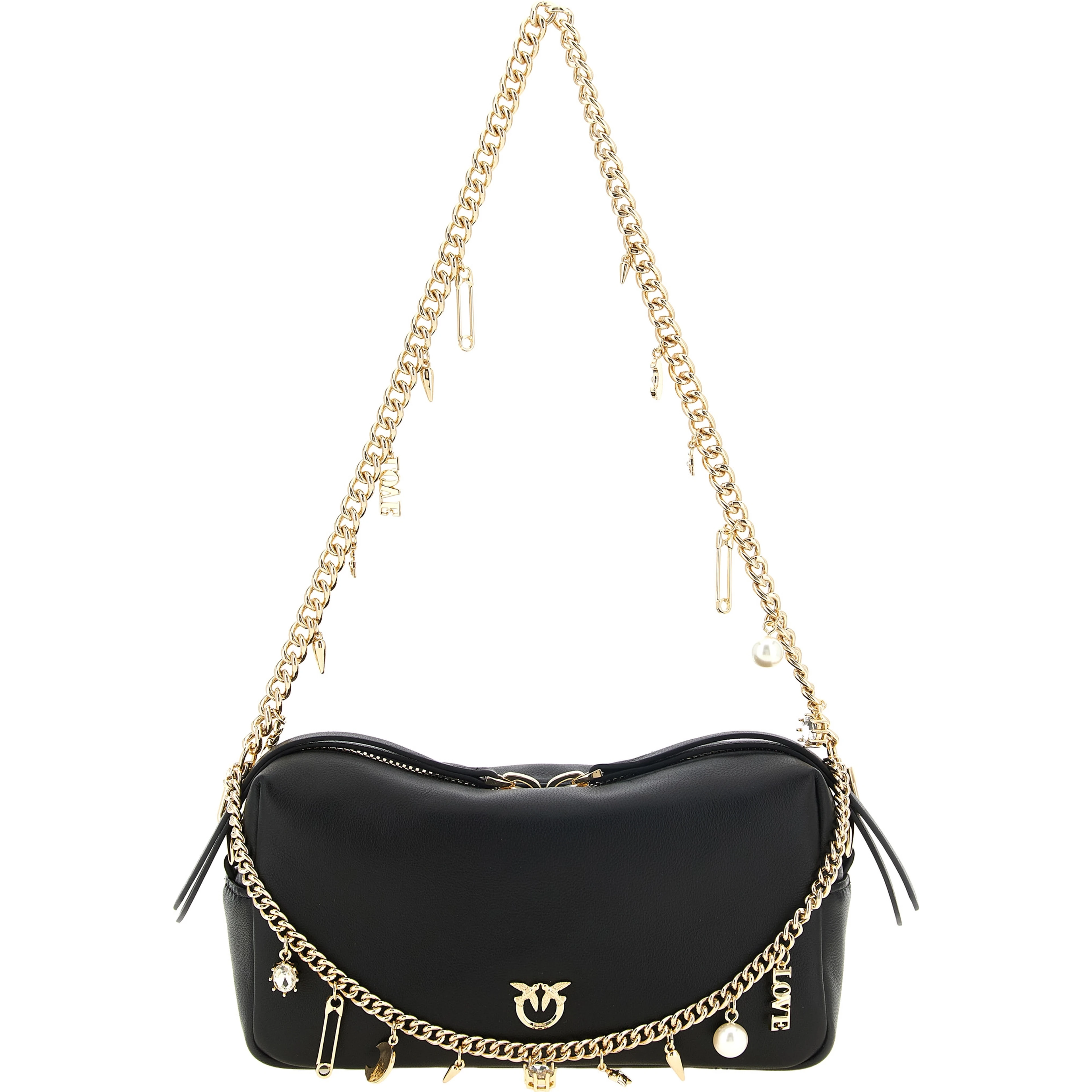 Black Lambskin Shoulder Bag