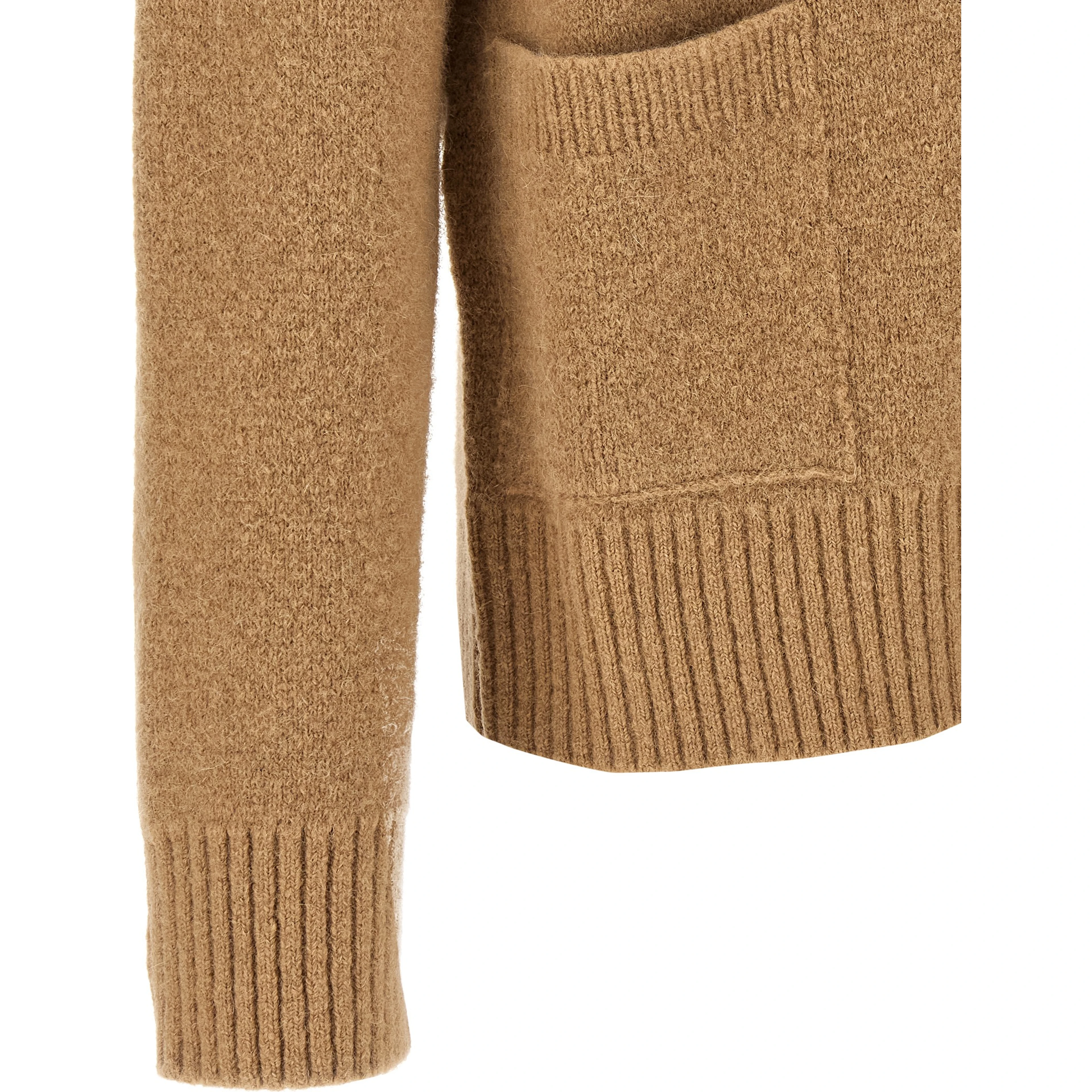 Beige Alpaca Leather Cardigan