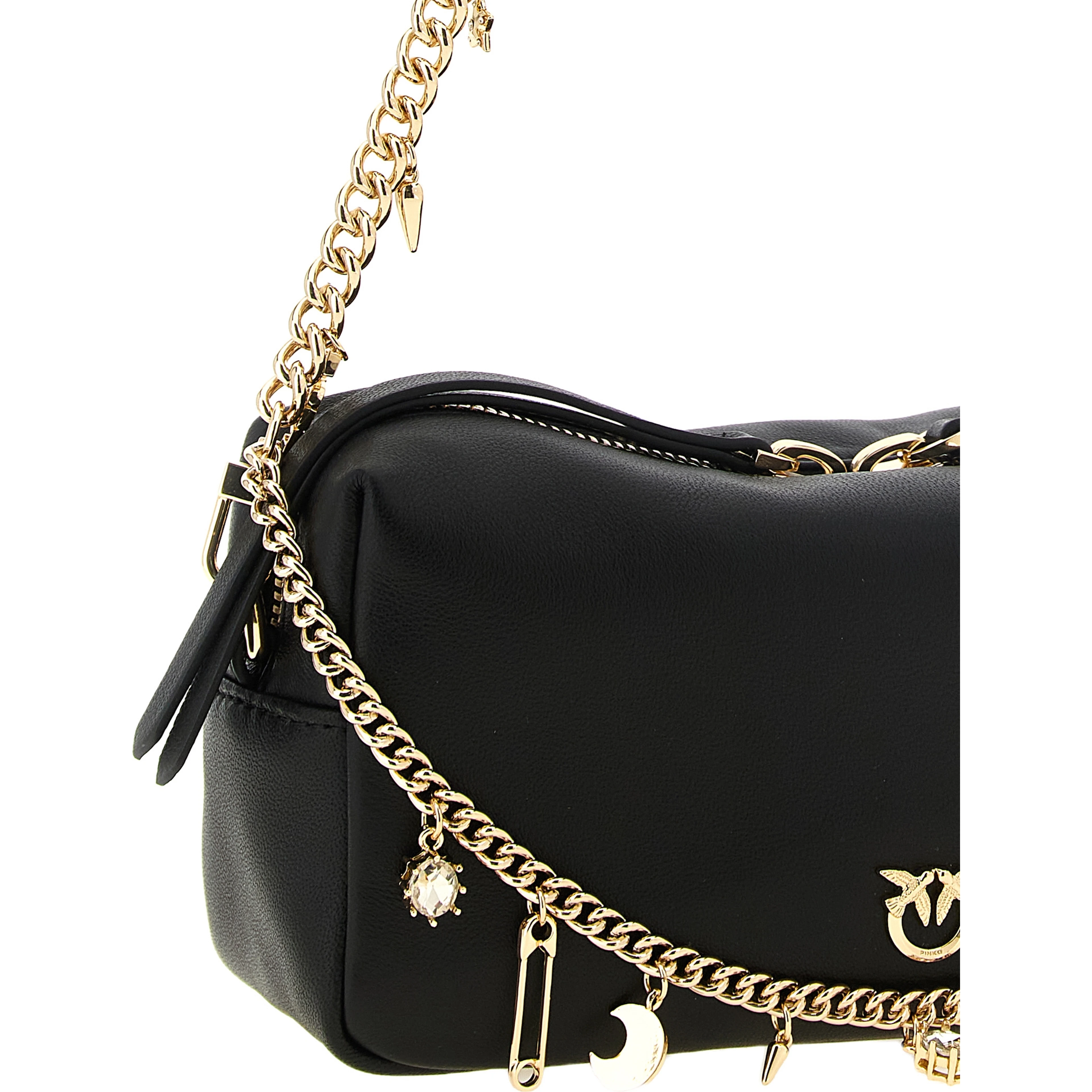 Black Lambskin Shoulder Bag