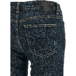 Blue Cotton Straight-Leg Jeans