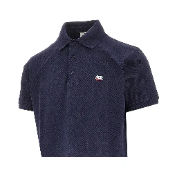 Logo embroidery piquet polo shirt