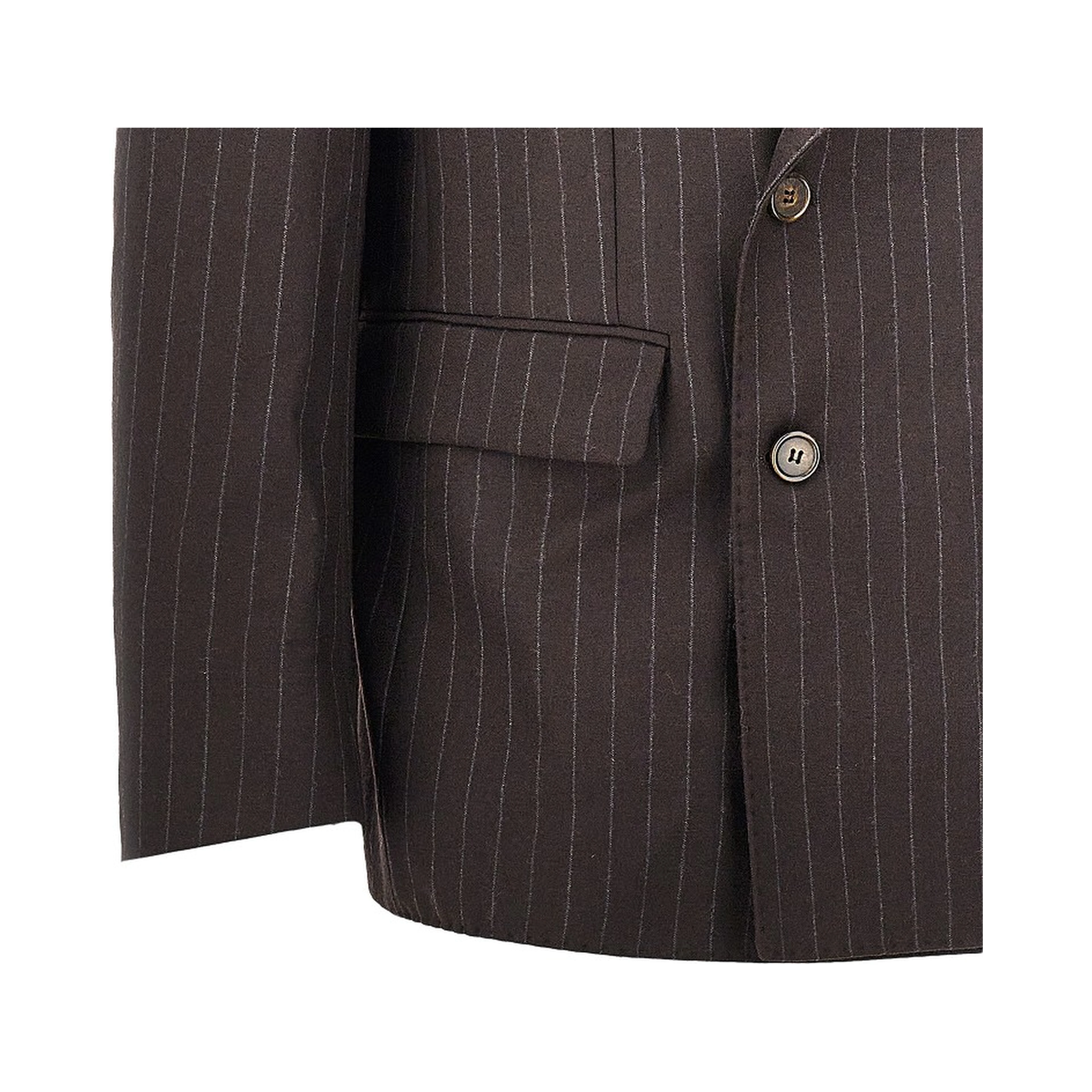 Pinstriped wool-blend double-breasted jacket