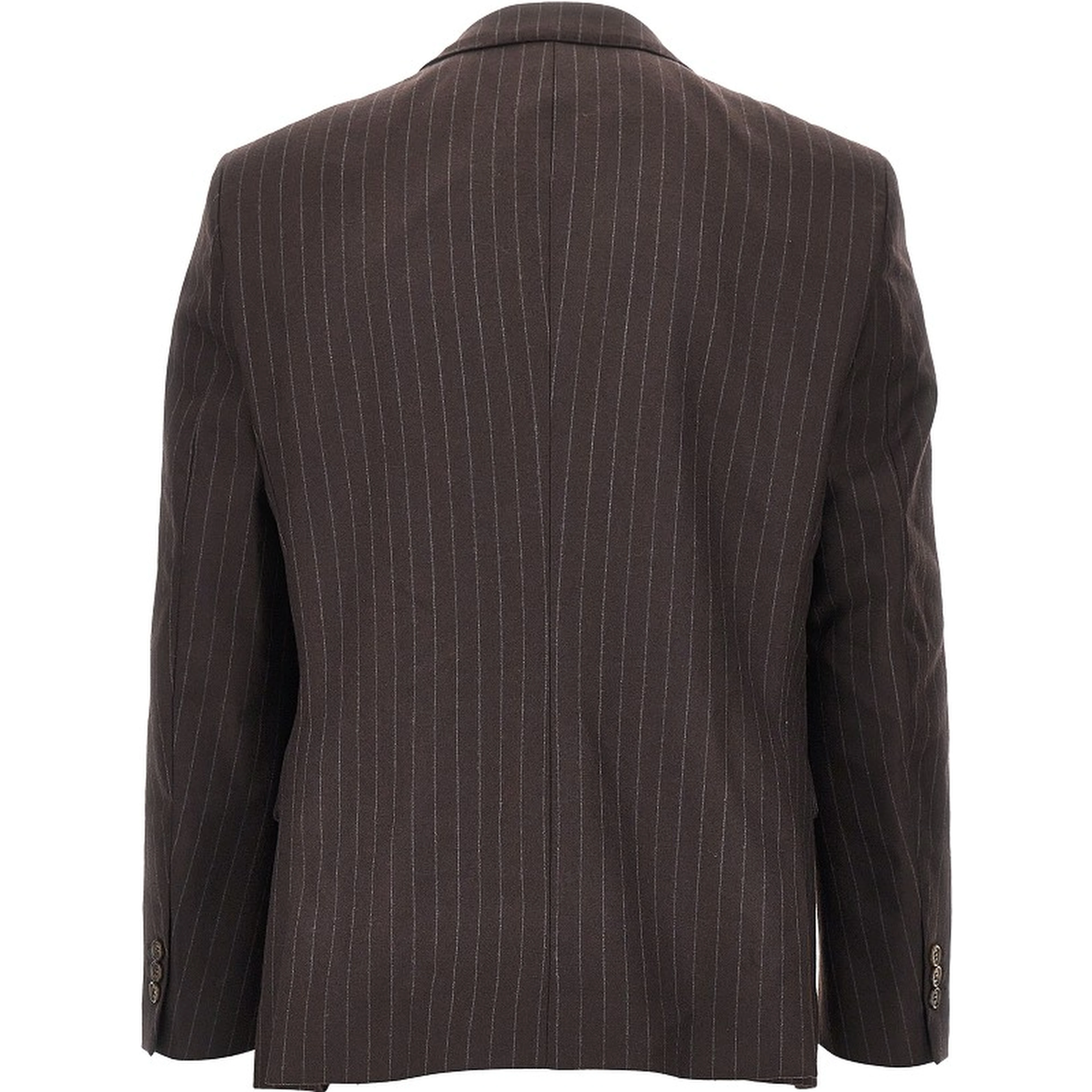 Pinstriped wool-blend double-breasted jacket