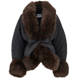 'Brina' padded jacket with faux fur