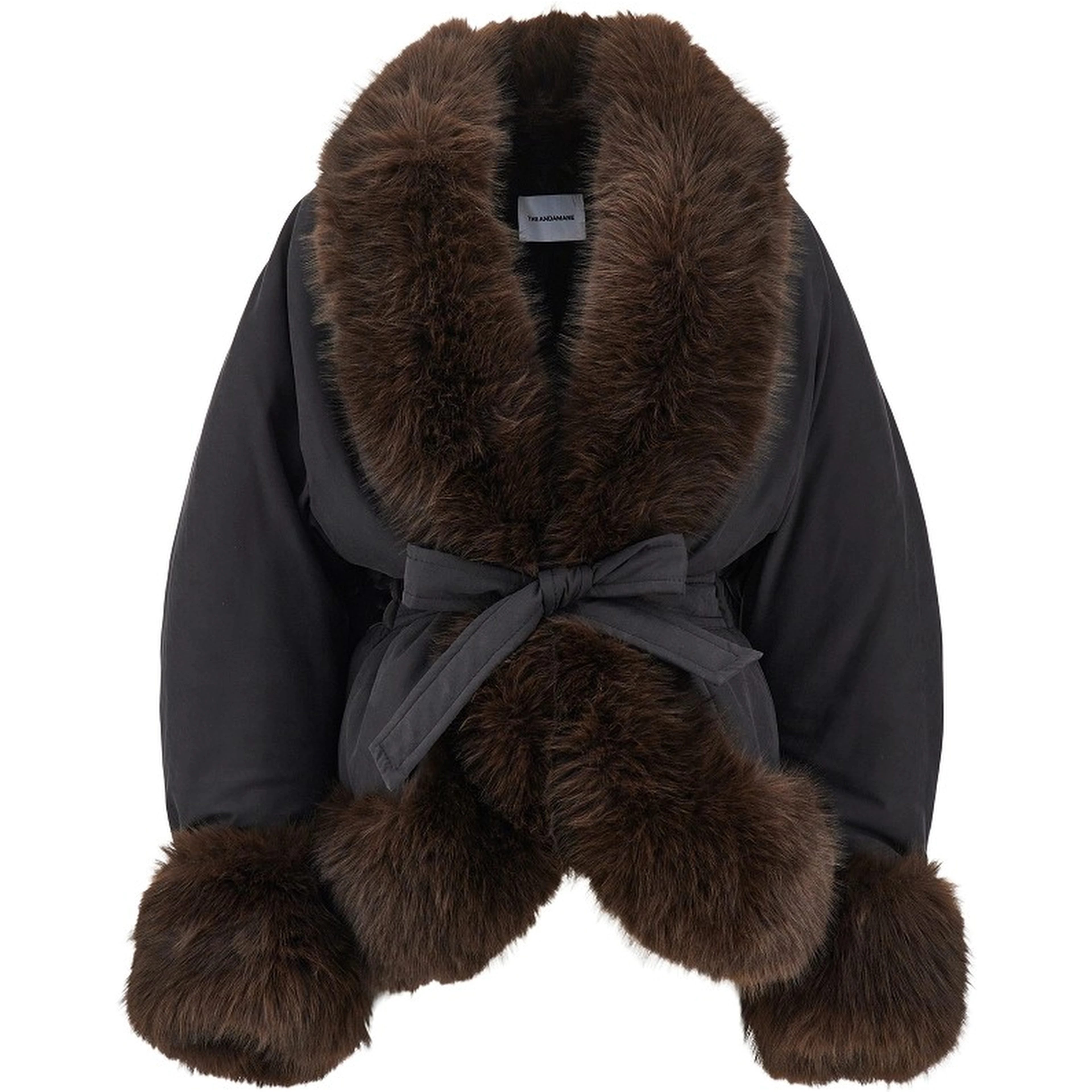 'Brina' padded jacket with faux fur