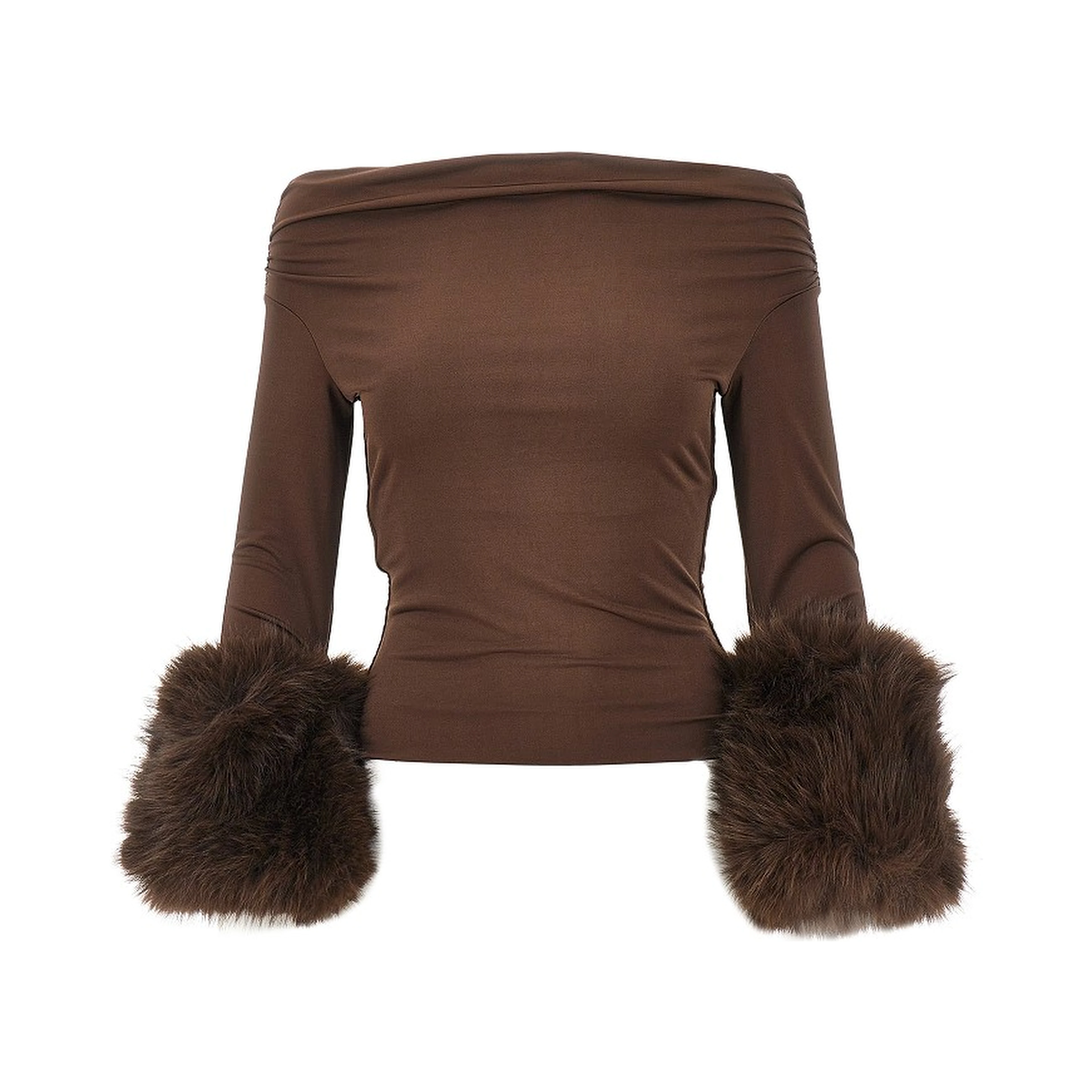 'Tyla' top with faux fur cuffs