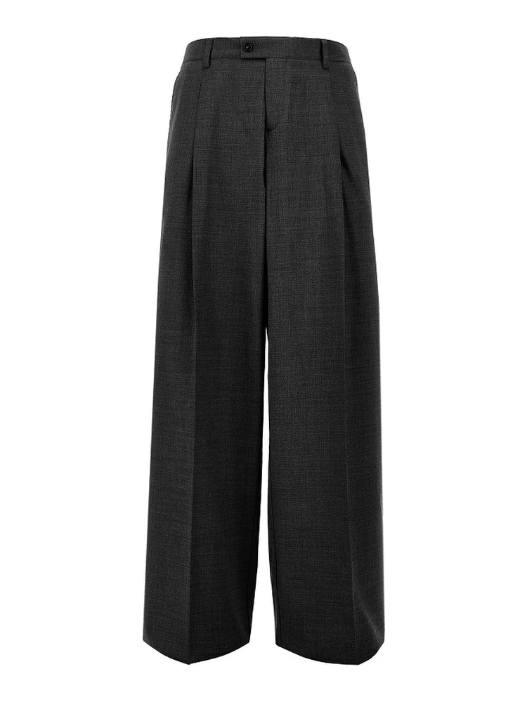Wool-blend pants with dart
