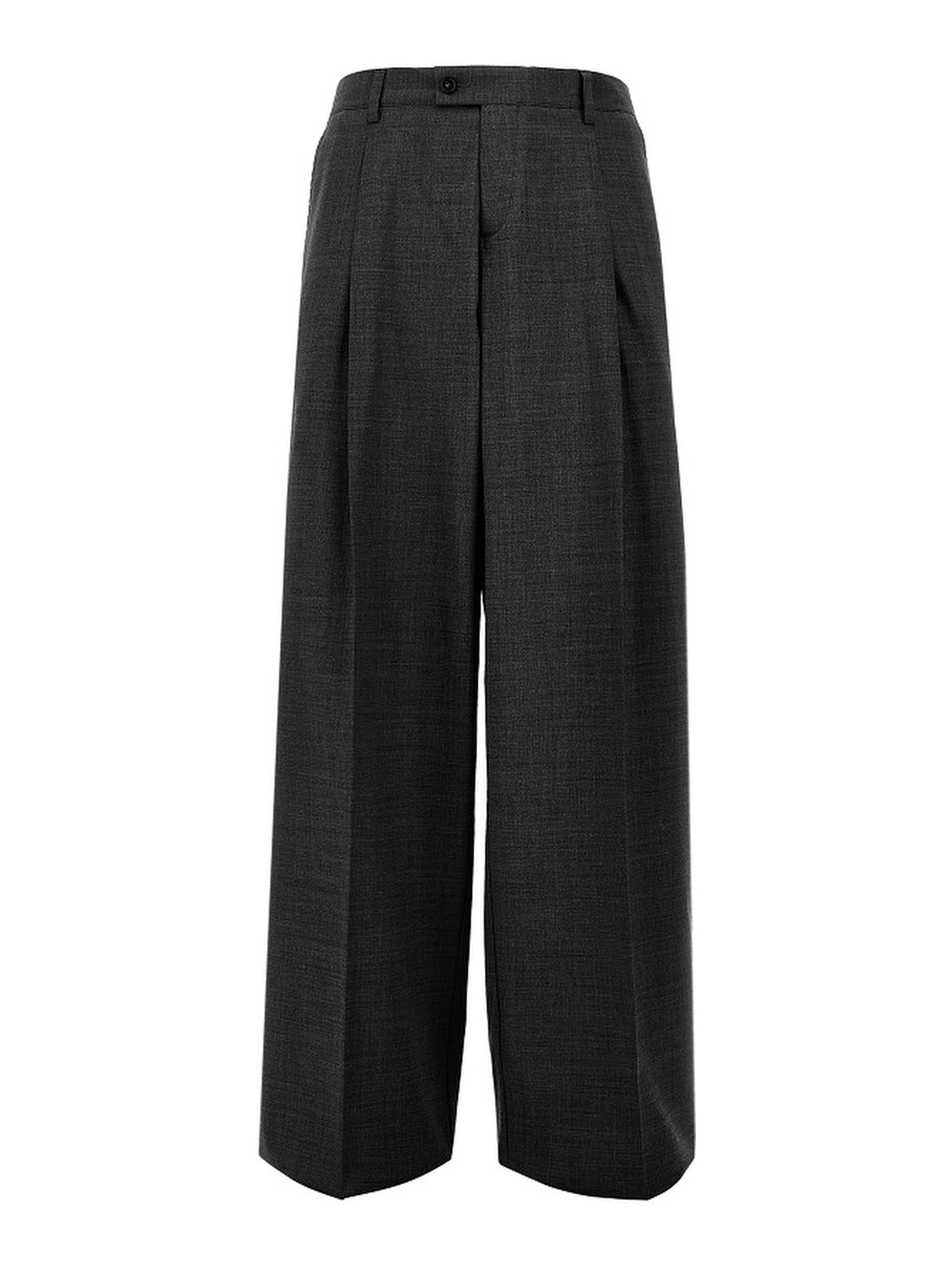 Wool-blend pants with dart