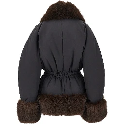 'Brina' padded jacket with faux fur