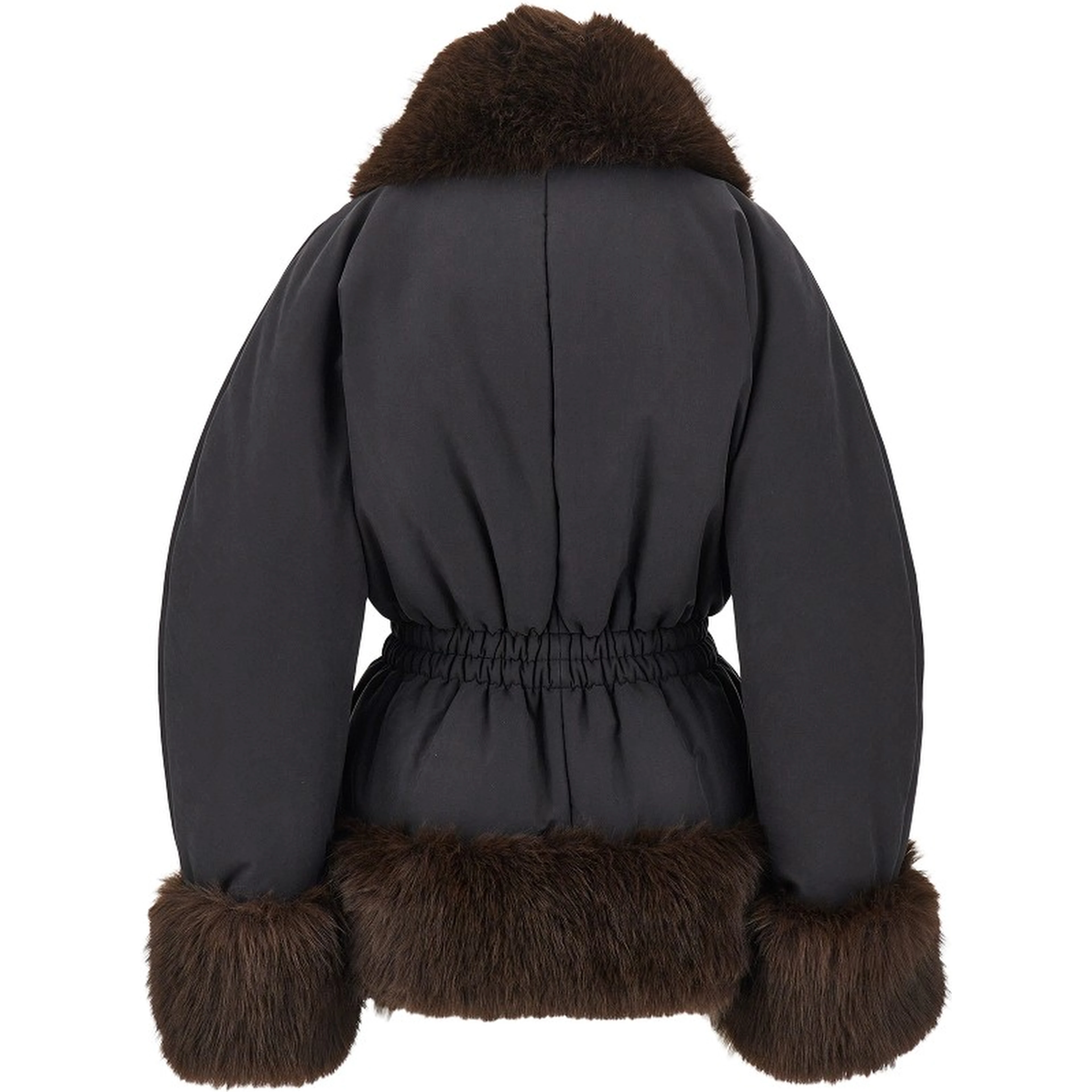 'Brina' padded jacket with faux fur
