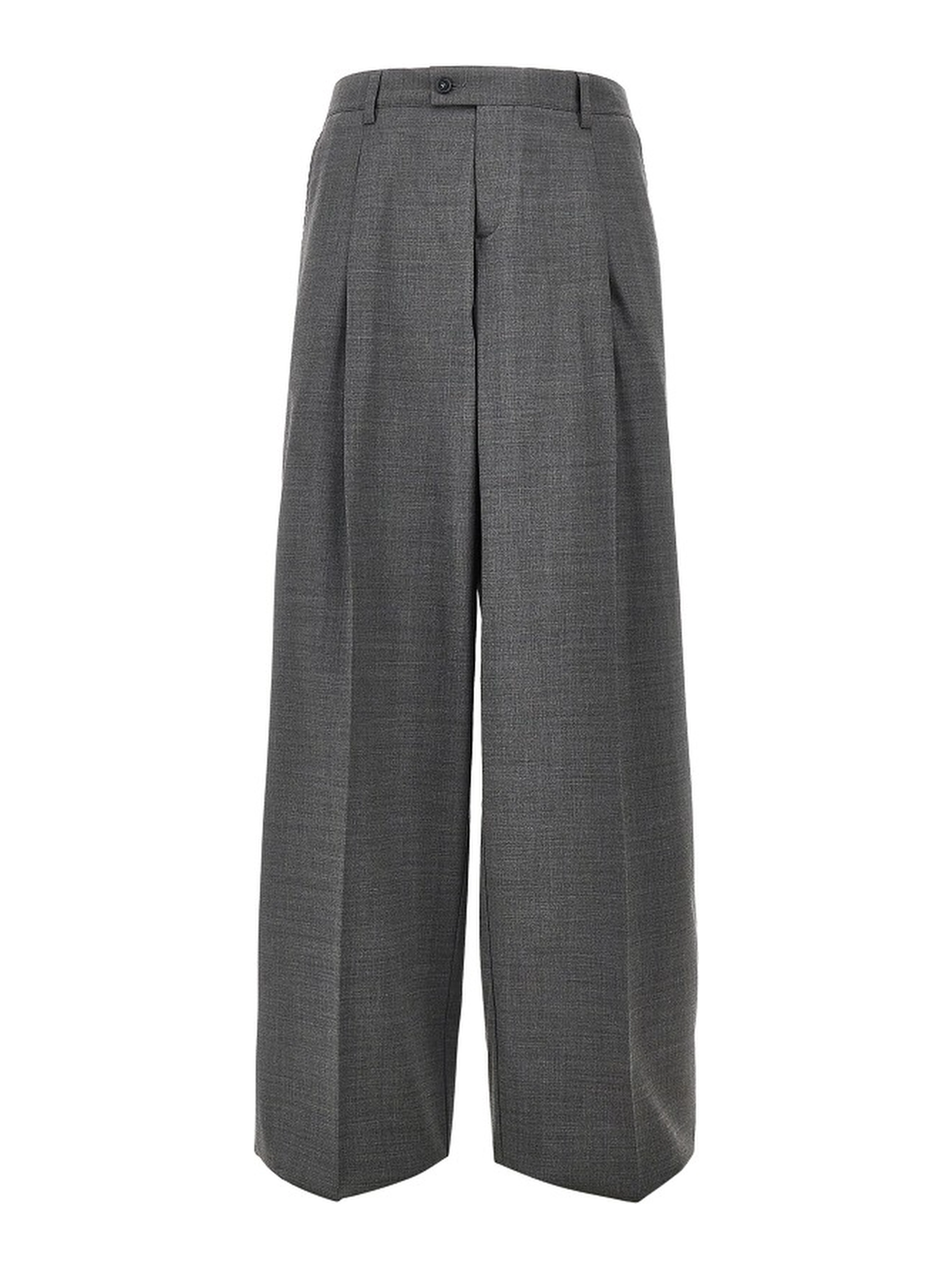 Wool-blend pants with dart
