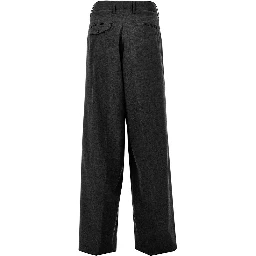 Wool-blend pants with dart