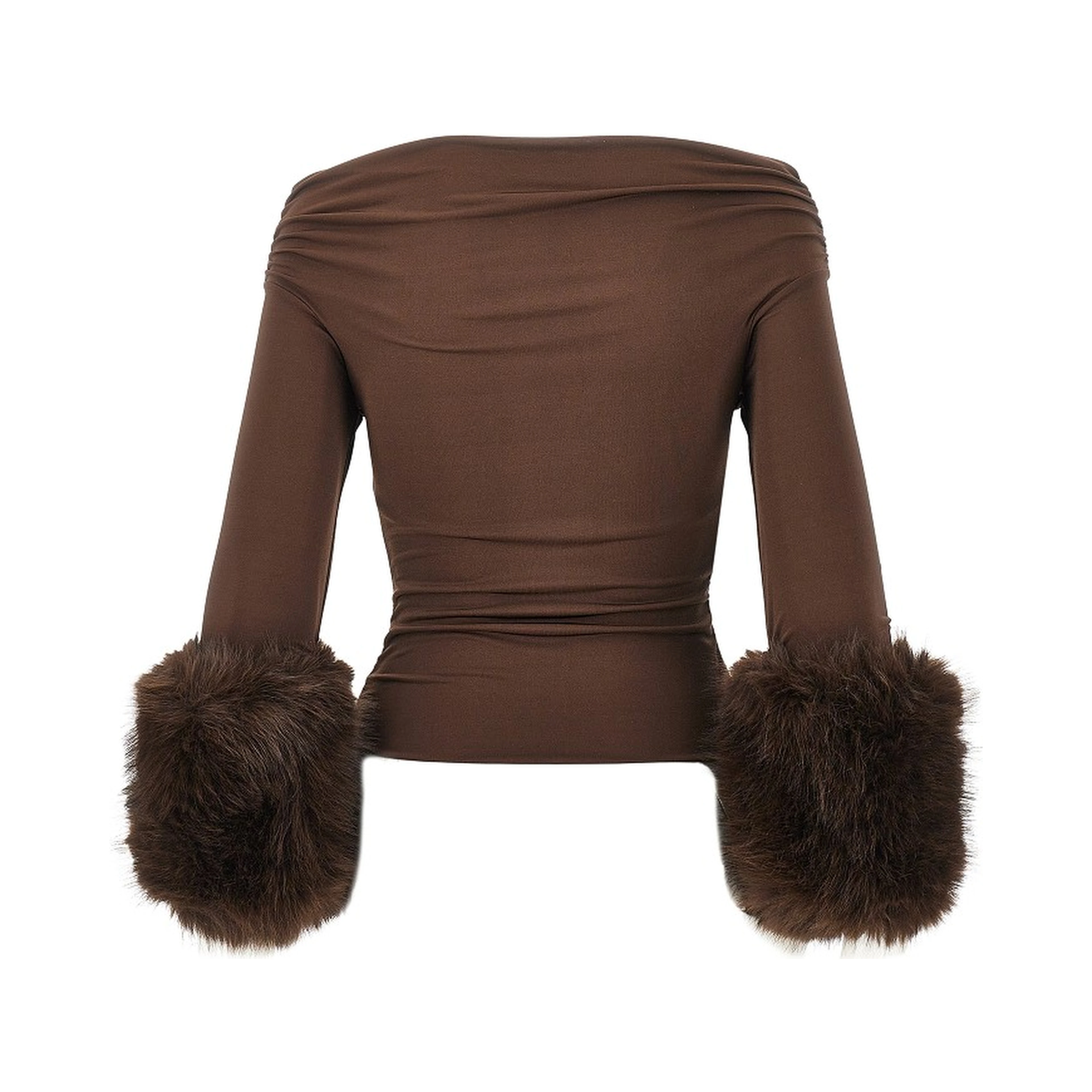'Tyla' top with faux fur cuffs