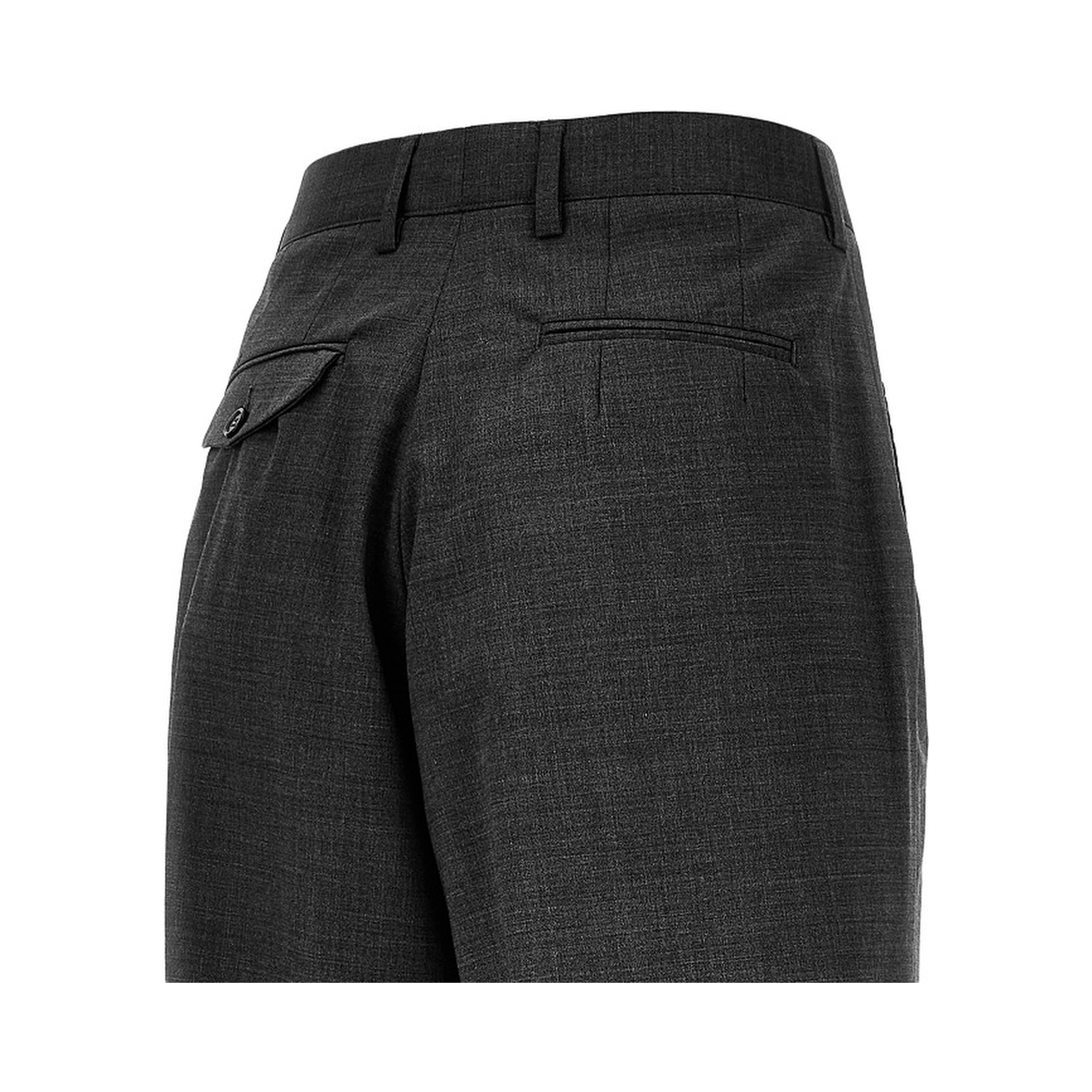 Wool-blend pants with dart