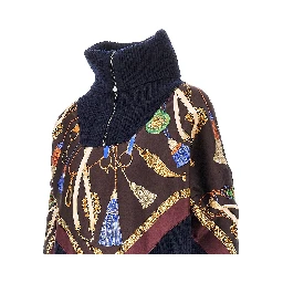 Wool and cashmere sweater with silk insert