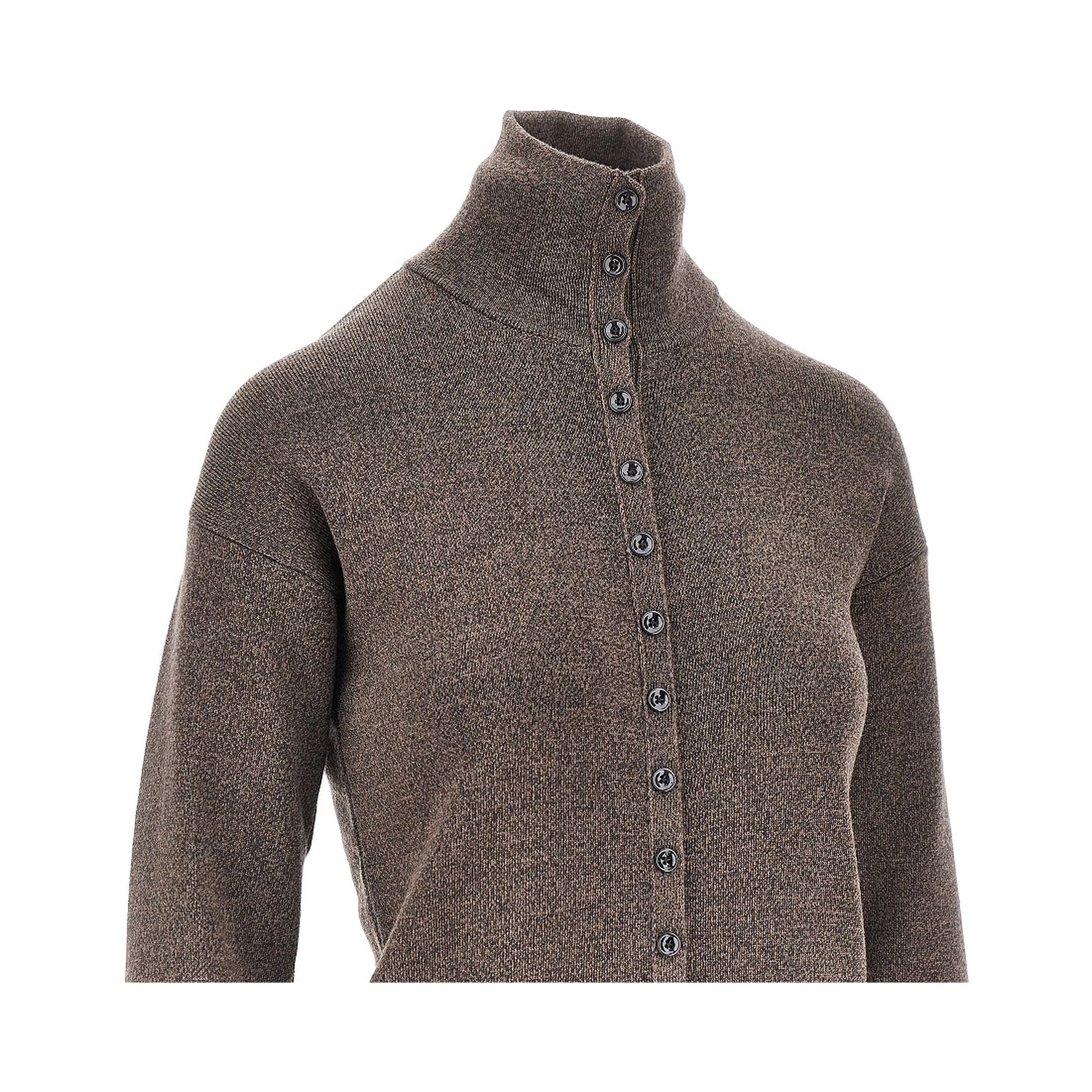 Buttoned merino wool top