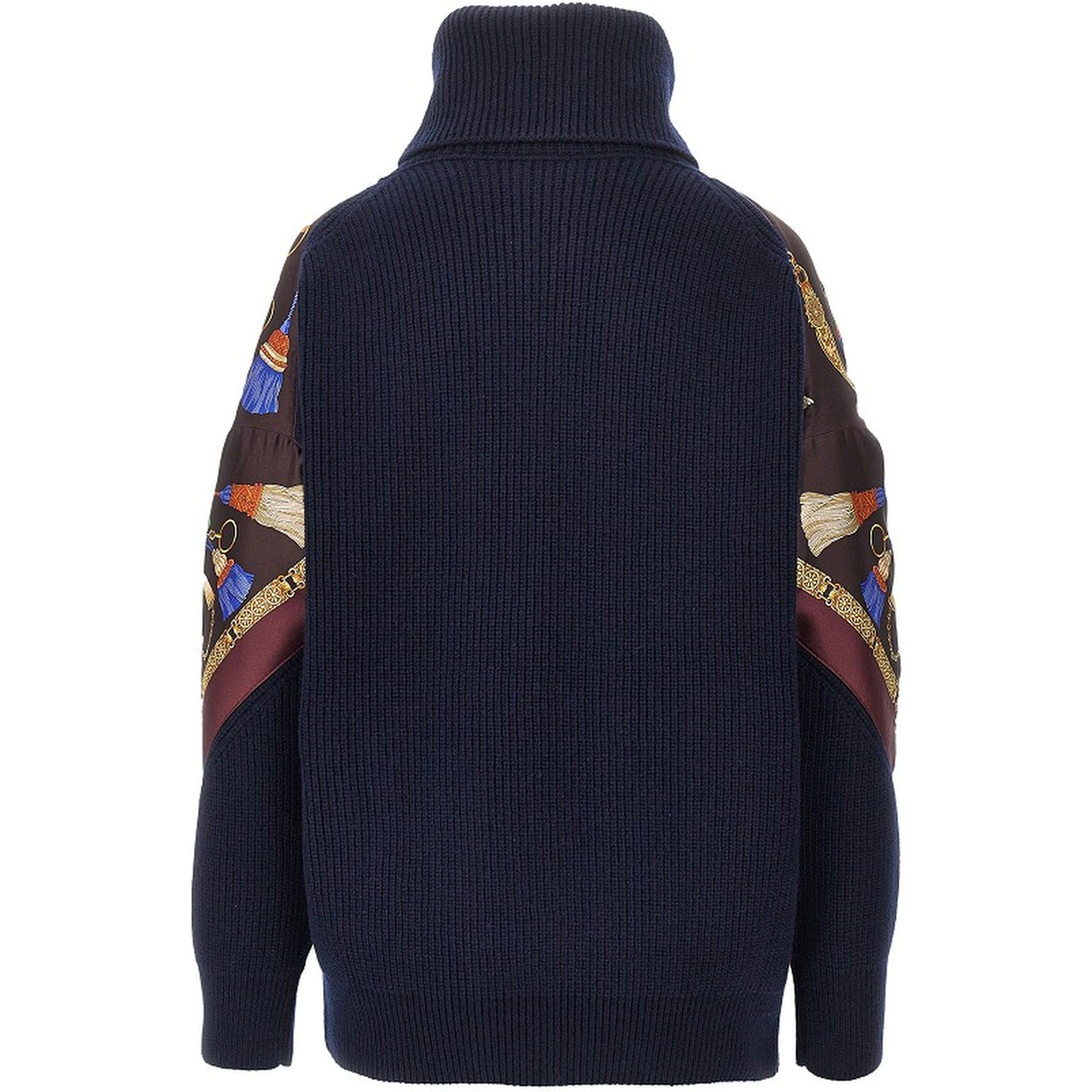 Wool and cashmere sweater with silk insert