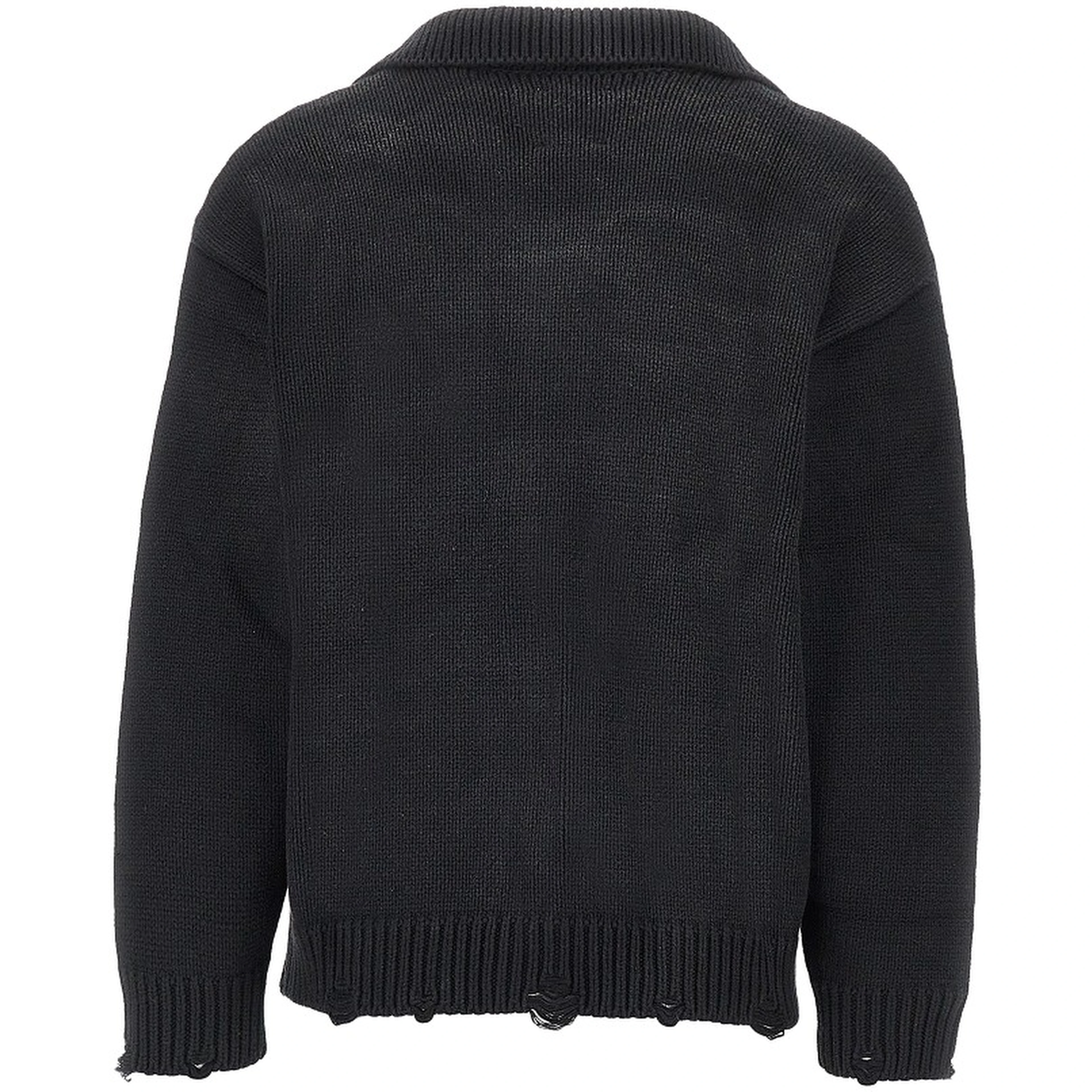 Distressed effect embroidered cardigan
