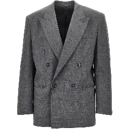 Wool-blend double-breasted jacket