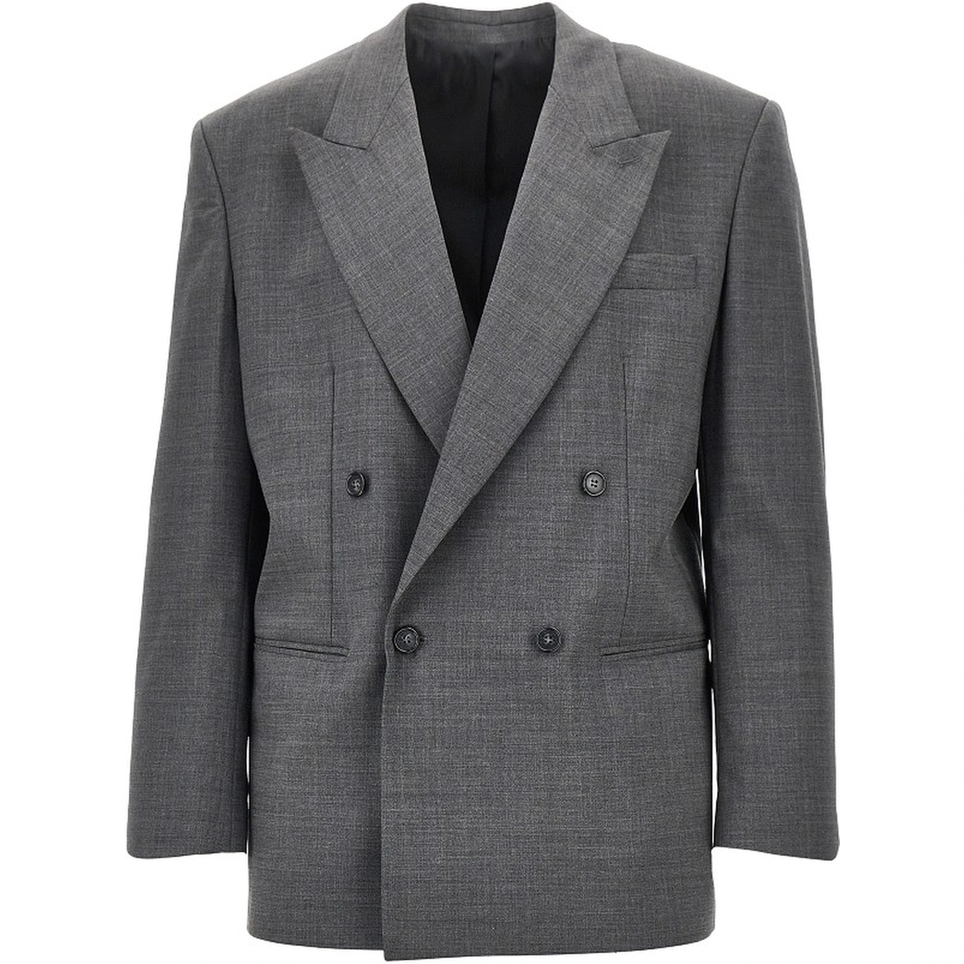 Wool-blend double-breasted jacket
