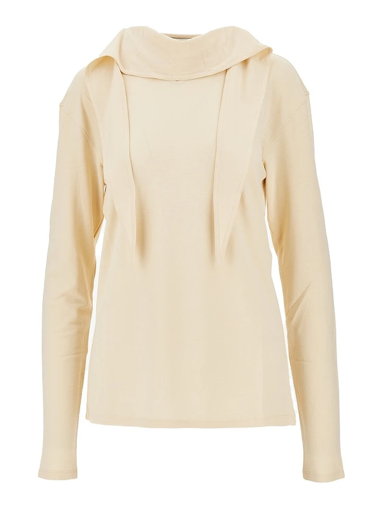 Jersey crepe foulard top