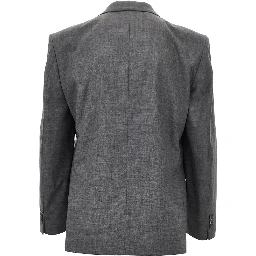 Wool-blend double-breasted jacket