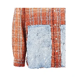 Flannel shirt with denim details