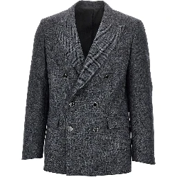 Prince of Wales wool-blend jacket