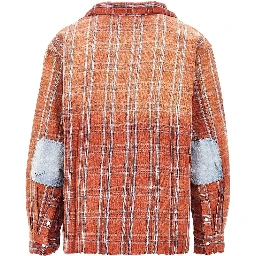 Flannel shirt with denim details
