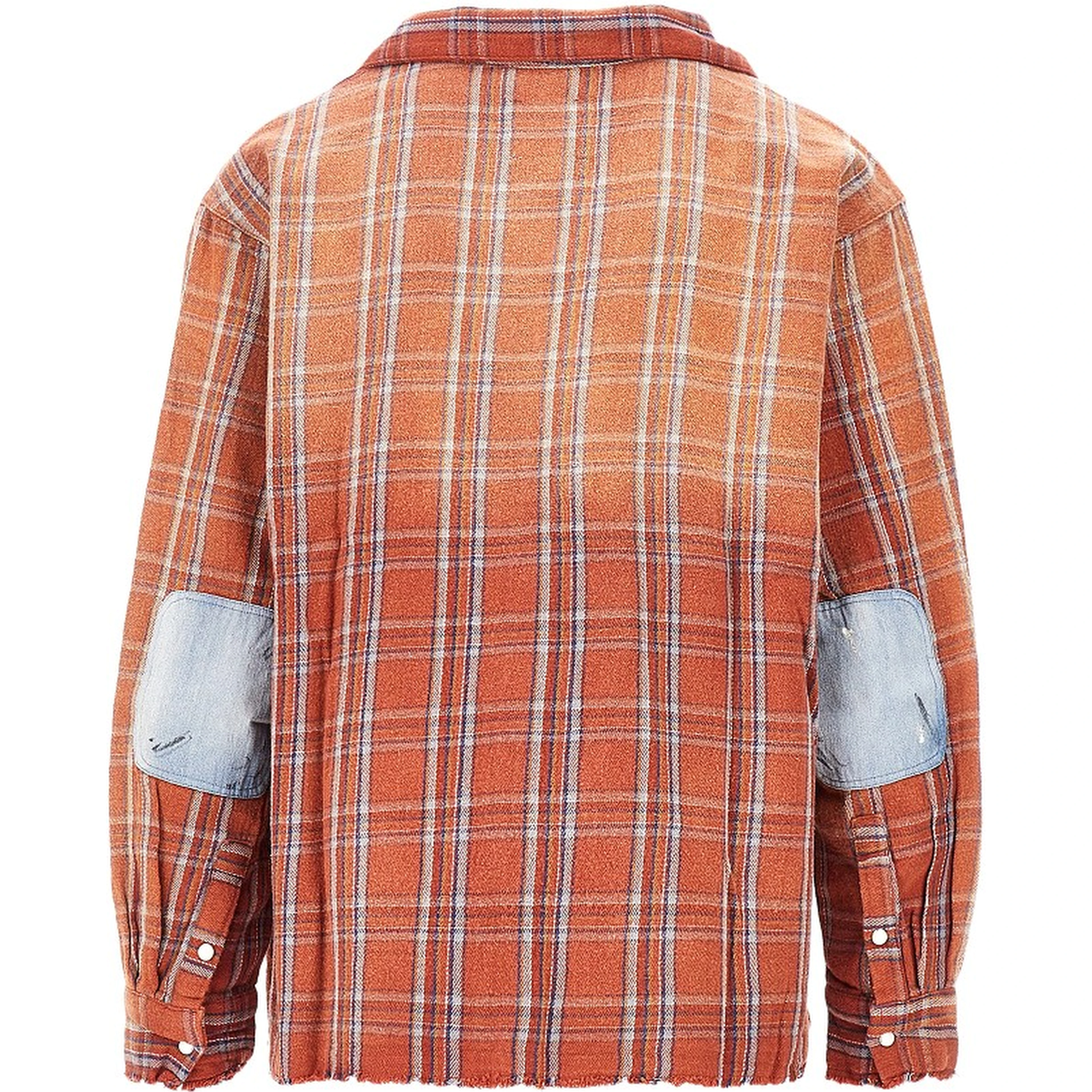 Flannel shirt with denim details