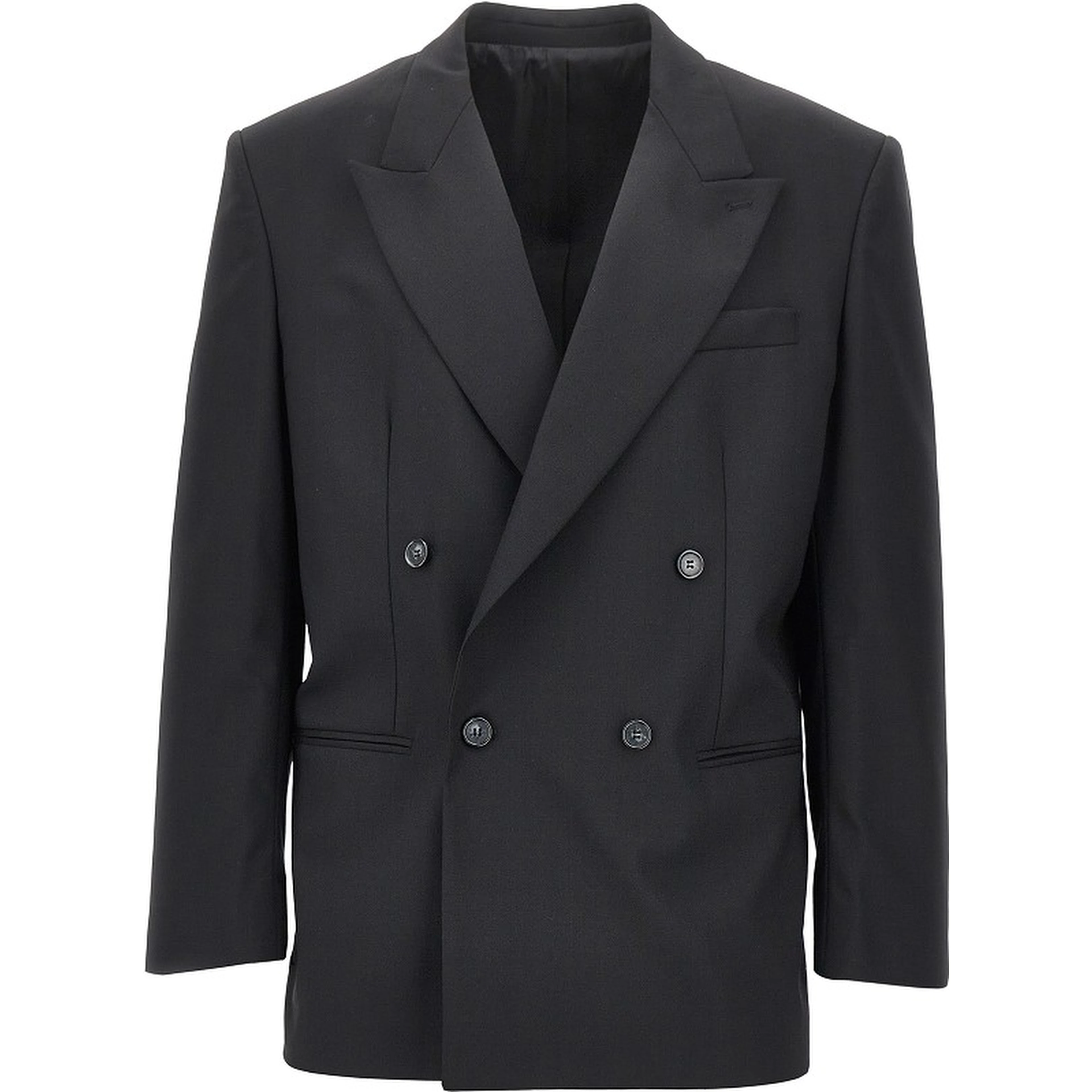 Wool-blend double-breasted jacket
