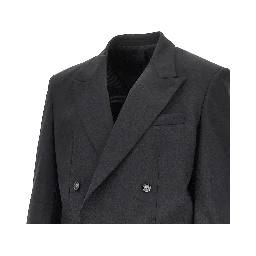 Wool-blend double-breasted jacket