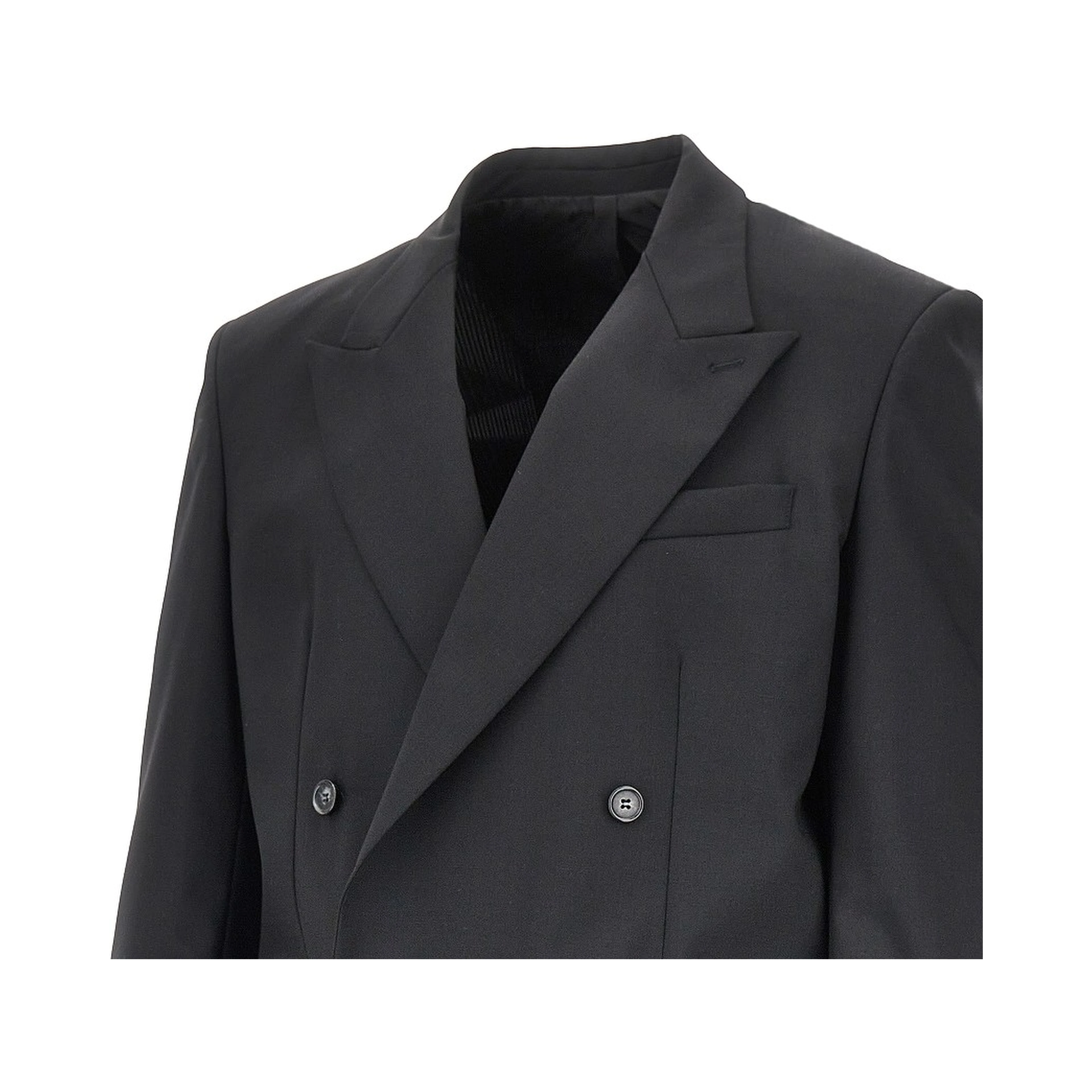 Wool-blend double-breasted jacket