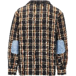 Flannel shirt with denim details