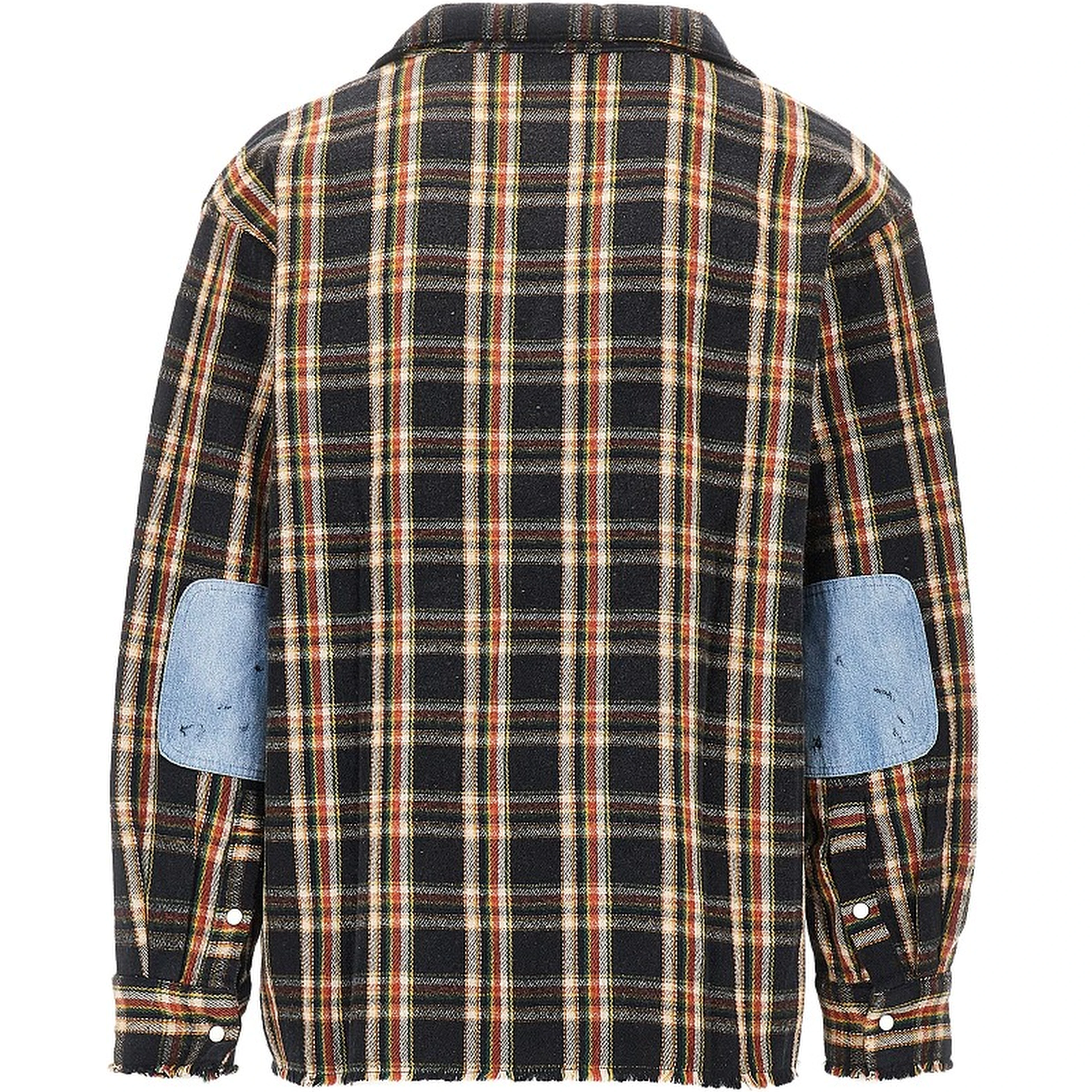 Flannel shirt with denim details