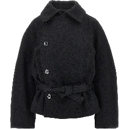 Felt short wrap coat