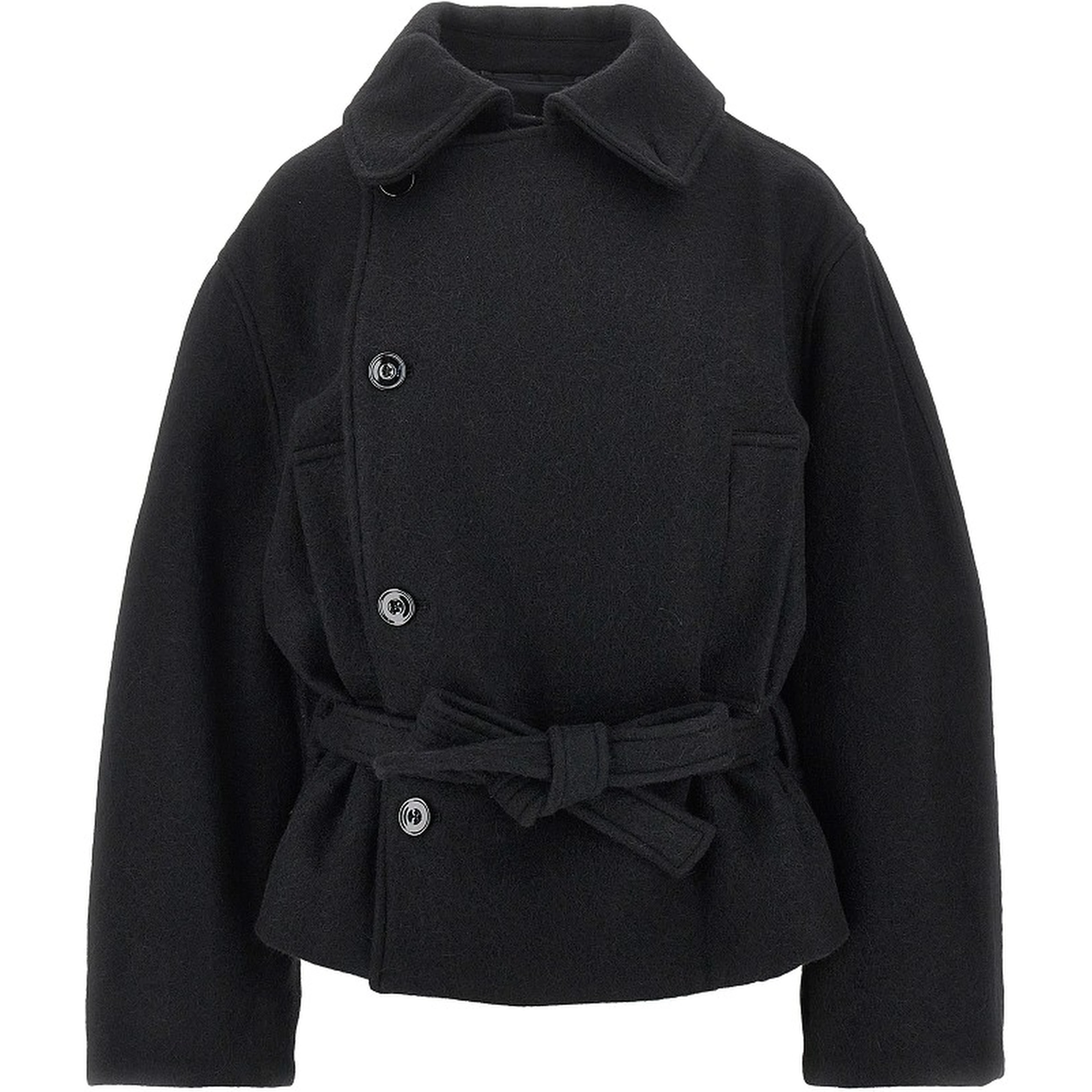 Felt short wrap coat