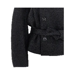Felt short wrap coat