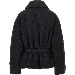 Felt short wrap coat