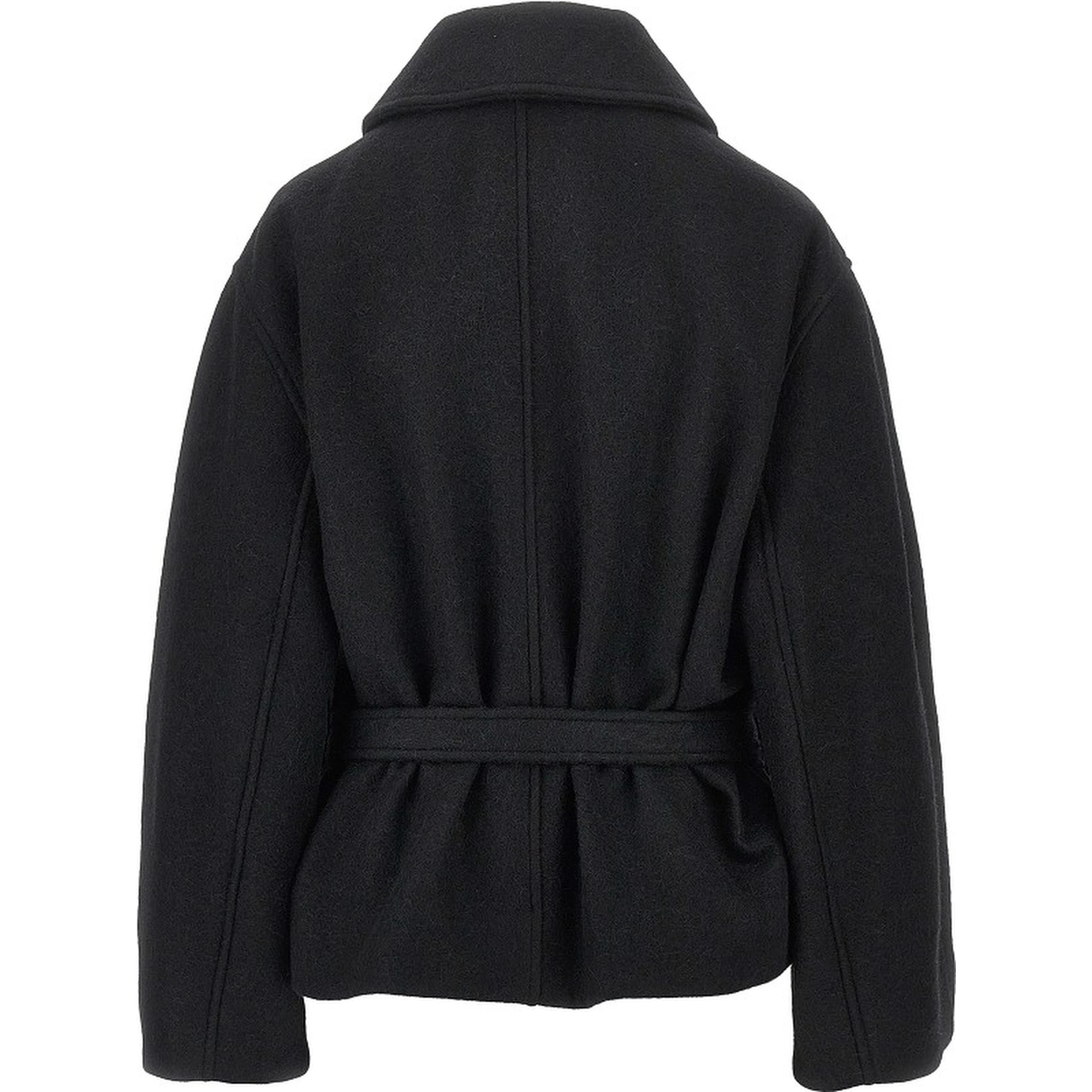 Felt short wrap coat