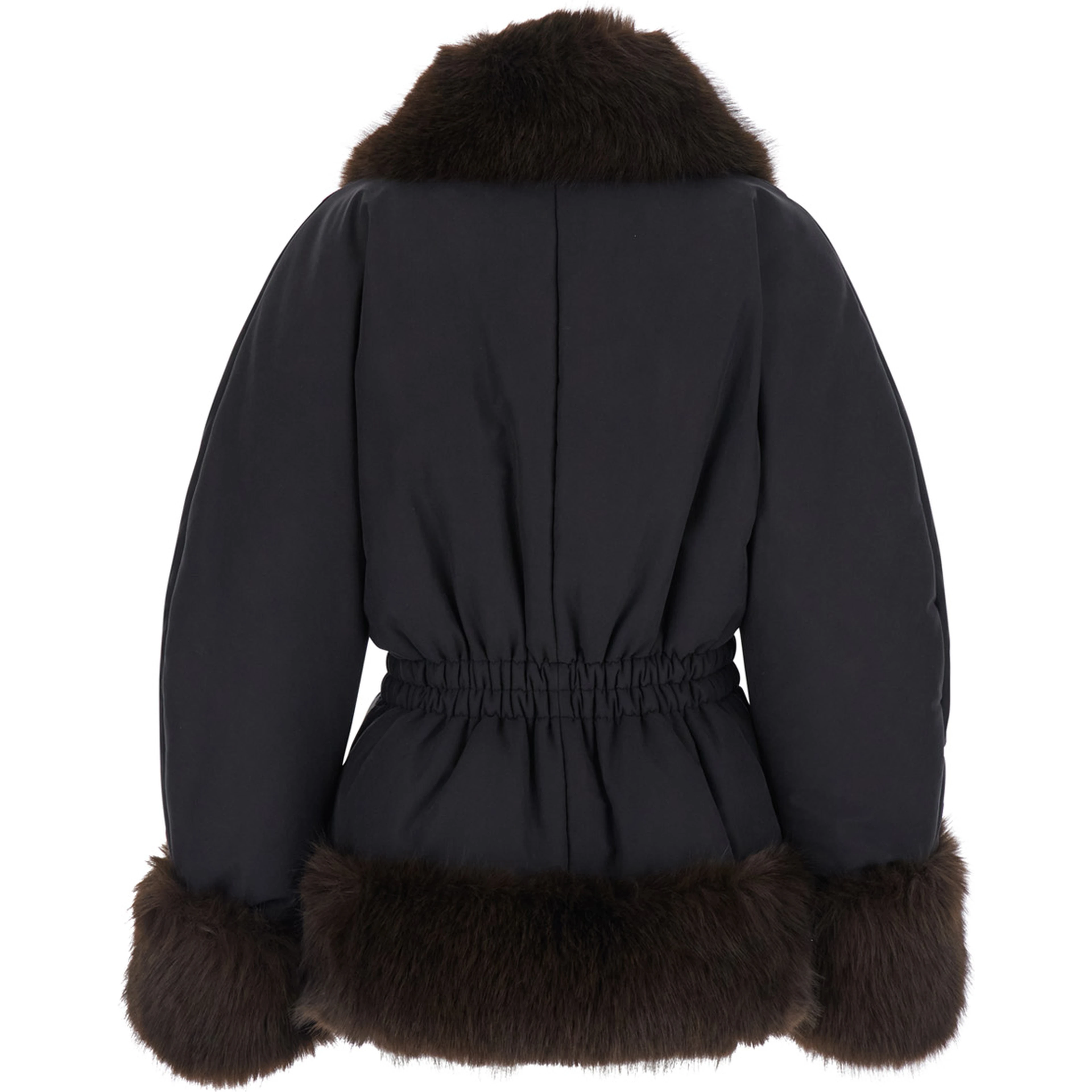 Brina Jacket with synthetic fur details and Tech Fabric, black, women